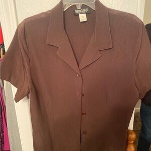 Briggs New York Brown Button Down Shirt